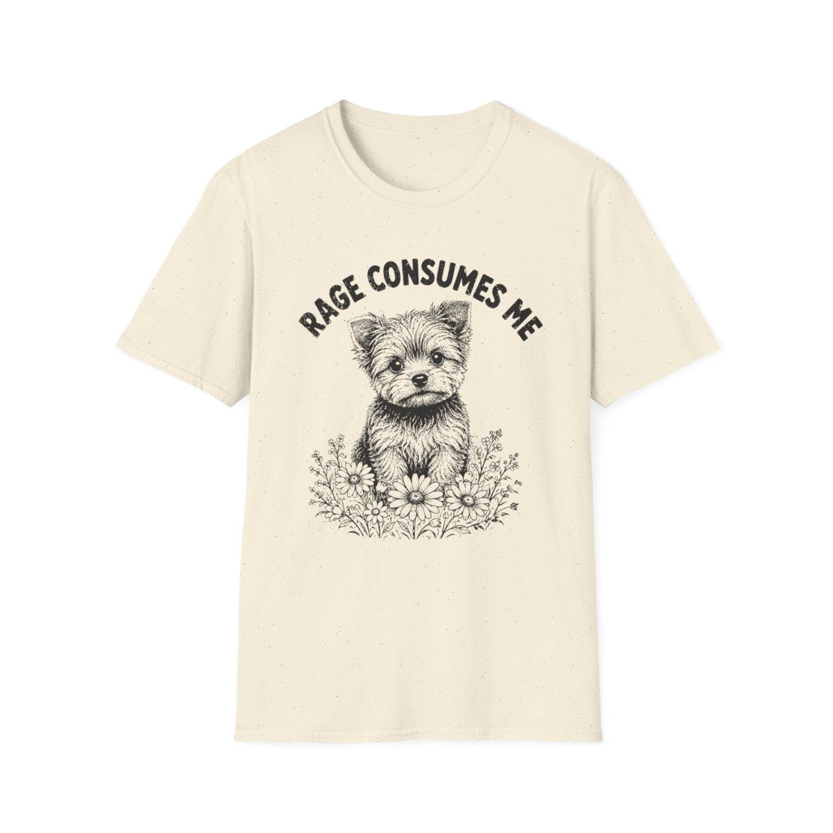 Yorkie Rage Consumes Me Tee - Natural
