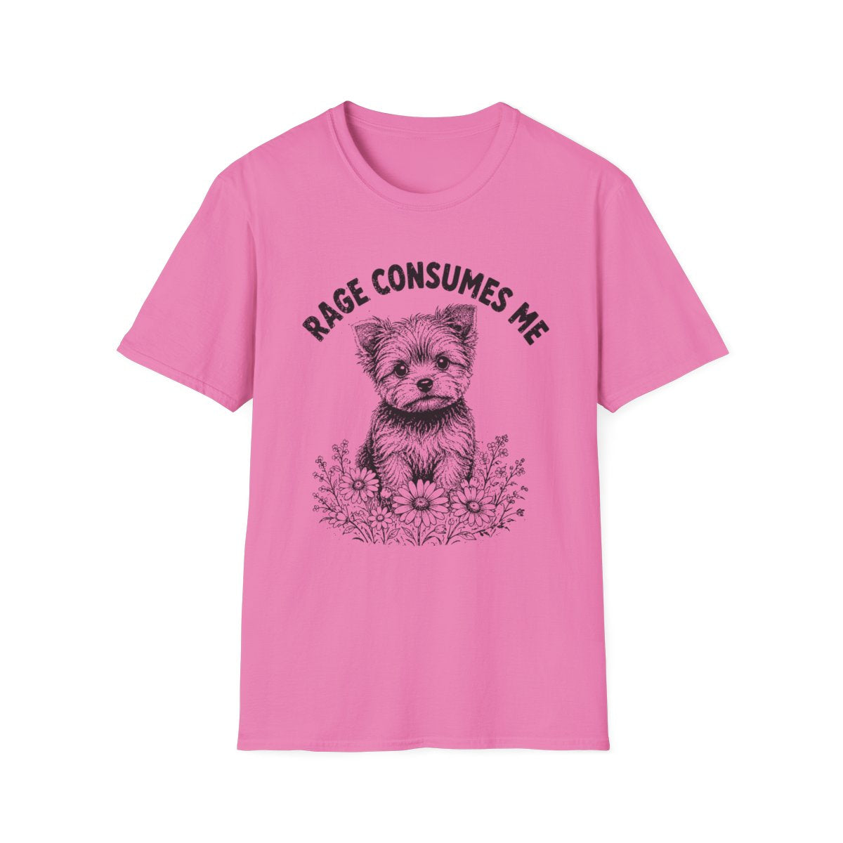 Yorkie Rage Consumes Me Tee - Azalea