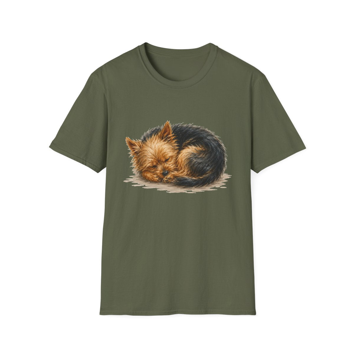 Yorkie Rest At Last Tee - Military Green