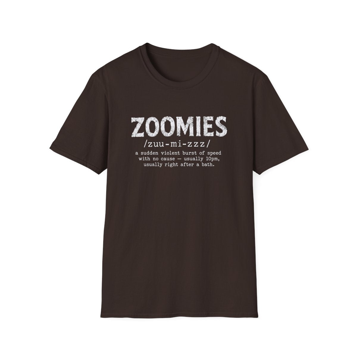 Yorkie Zoomies Tee - Dark Chocolate
