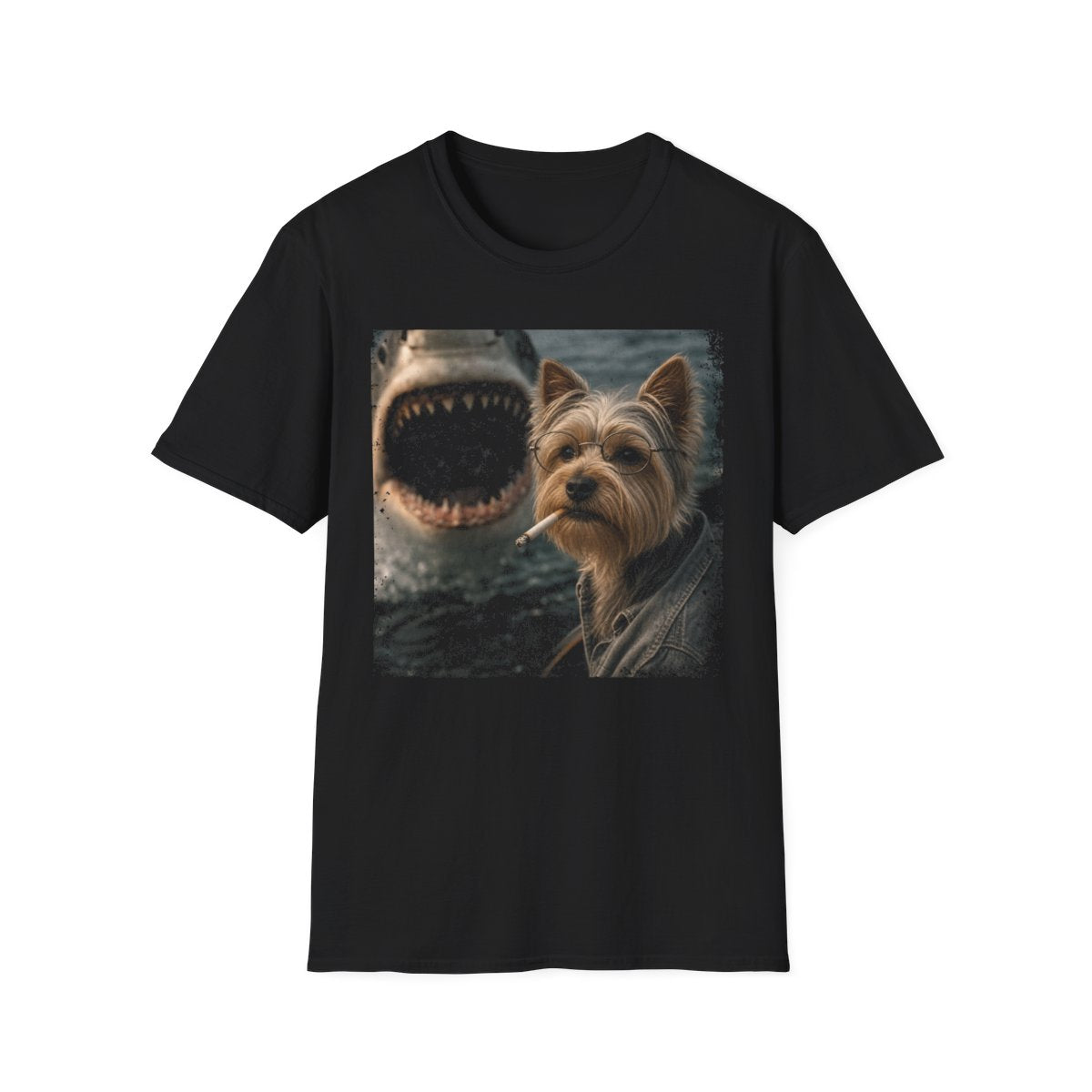 Yorkshire Terrier and Shark Tee - Black