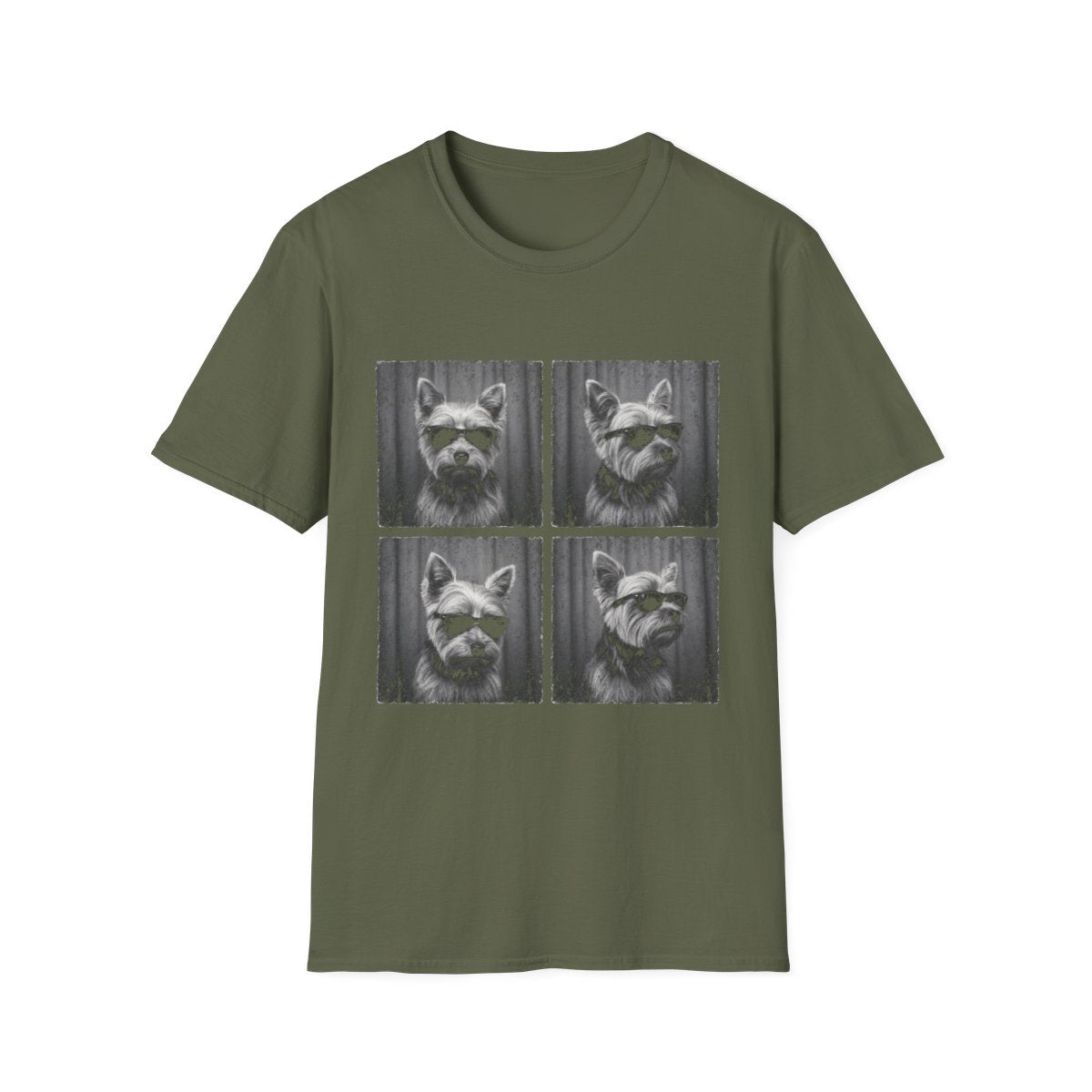 Yorkshire Terrier Photo Booth Tee - Military Green