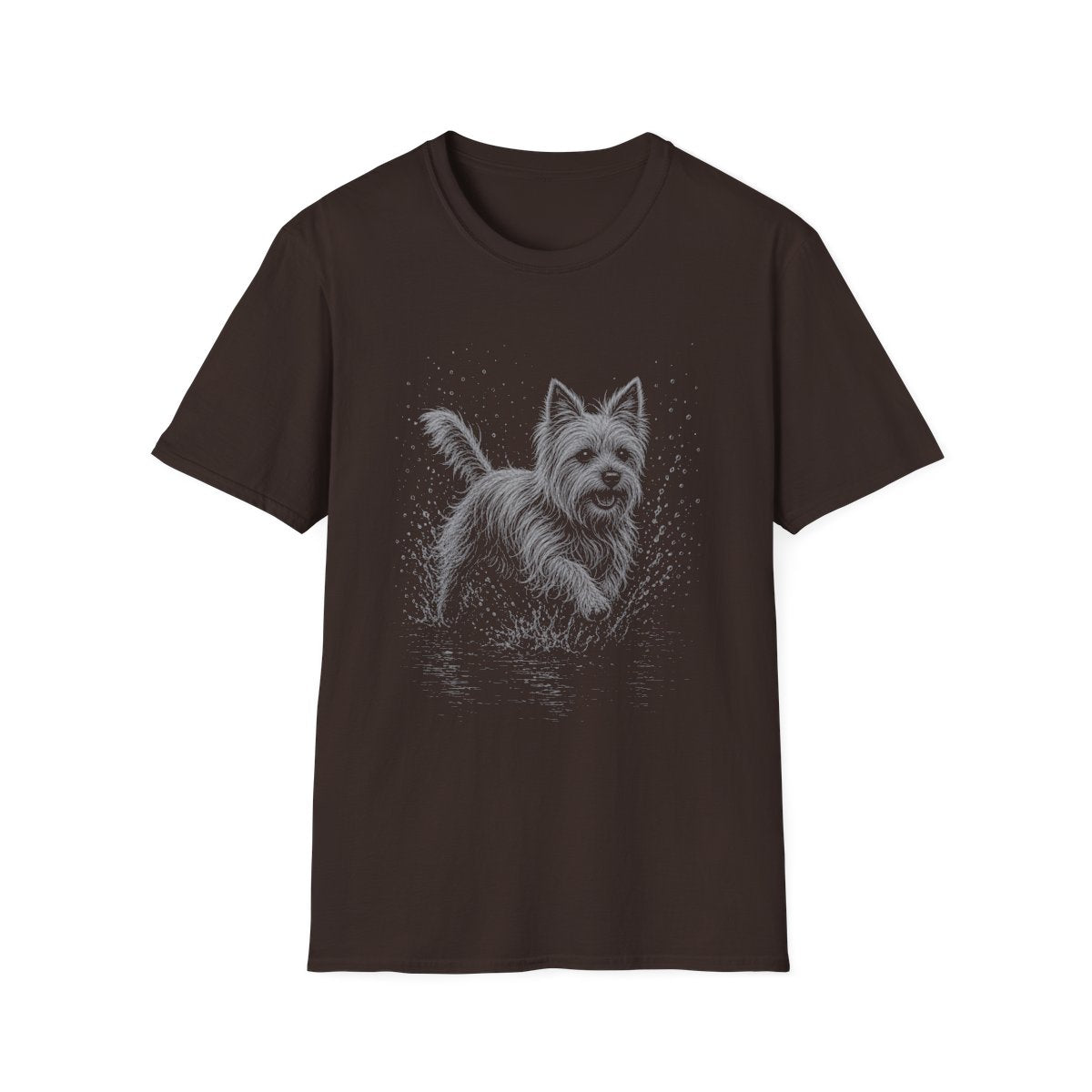 Yorkshire Terrier Water Run Tee - Dark Chocolate