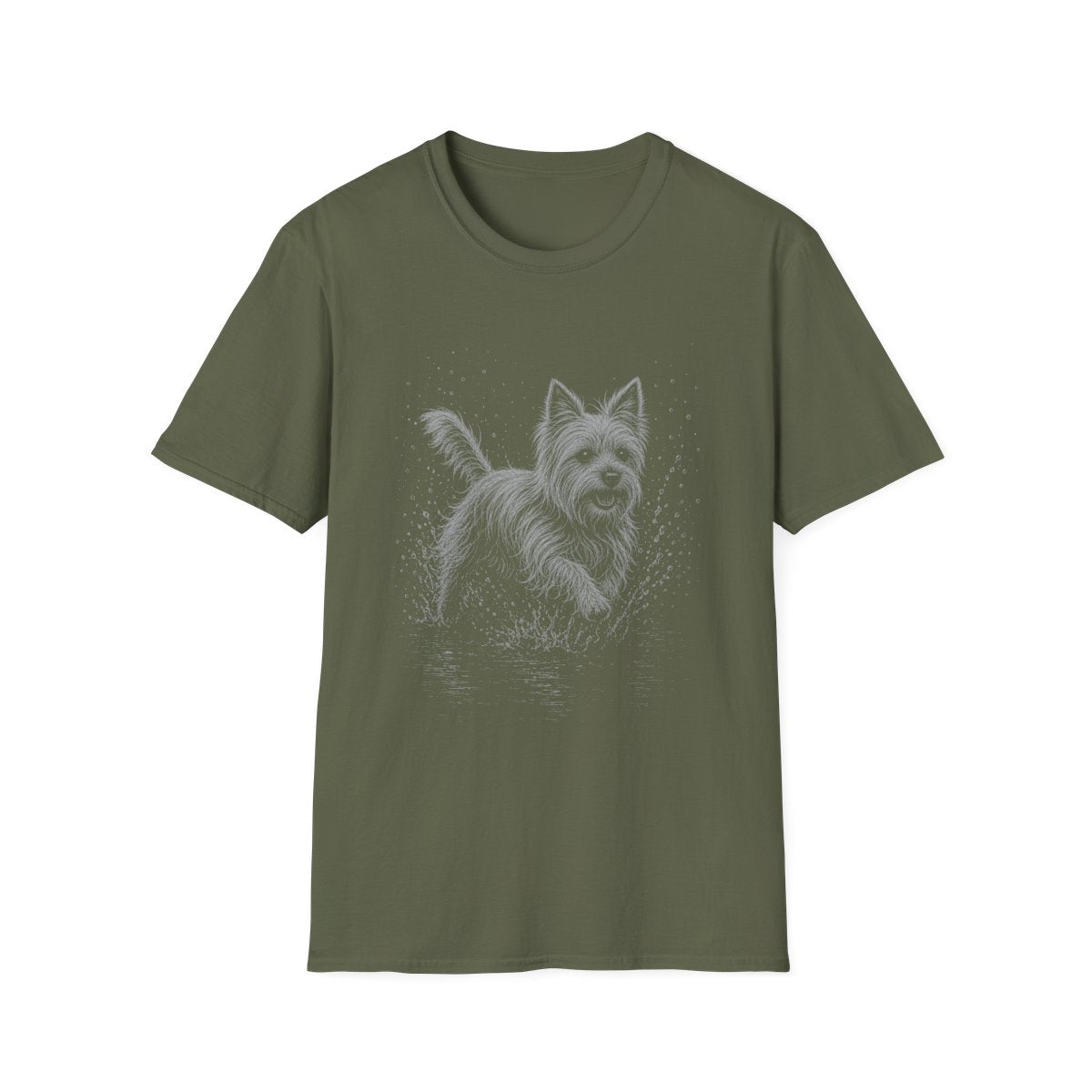 Yorkshire Terrier Water Run Tee - Military Green