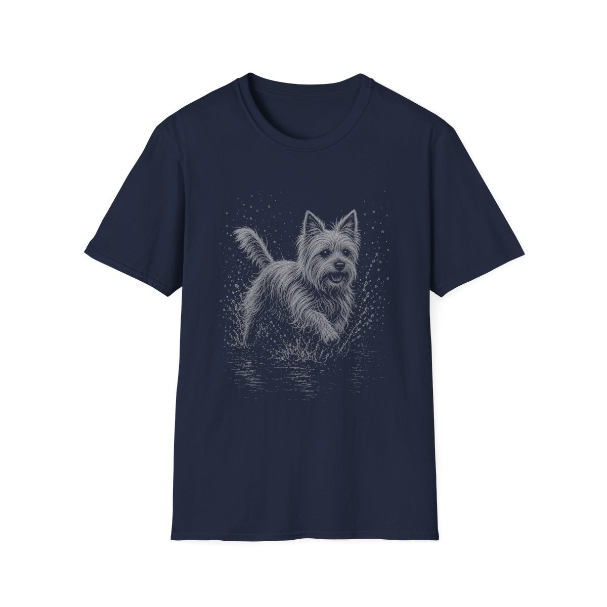 Yorkshire Terrier Water Run Tee - Navy
