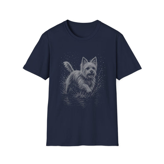 Yorkshire Terrier Water Run Tee - Navy