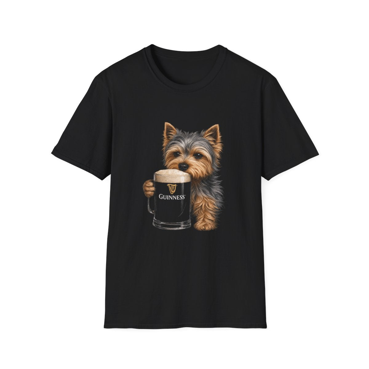 Yorkshire Terrier With A Pint Tee - Black